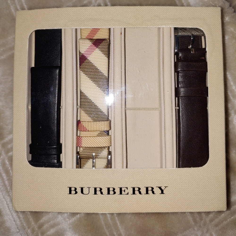 Burberry leather watch bands (3 NIB)